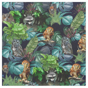 Tropical Nocturnal Animals come to life Fabric