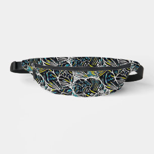 Tropical Noir Abstract Geometric Pattern Design 49 Fanny Pack
