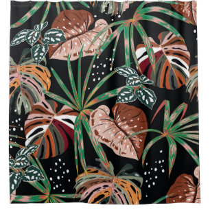 Tropical Noir: Dark Exotic Forest Pattern