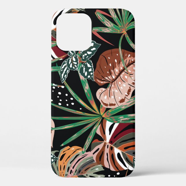Tropical Noir: Dark Exotic Forest Pattern Case-Mate iPhone Case (Back)
