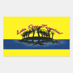 Tropical Oasis: Lets Get Tropical Sticker
