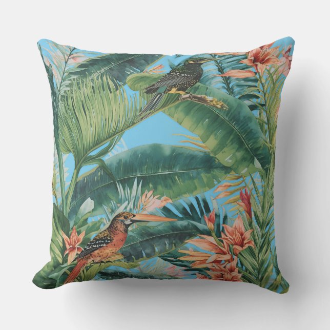 Tropical Oasis Outdoor Pillow (Front)
