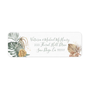 Tropical Oasis Palm leaf address labels