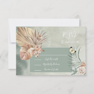 Tropical Oasis Palm leaf response cards RSVP