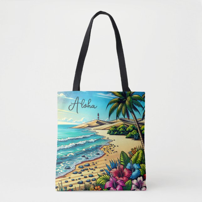 Tropical Ocean Aloha Vacation  Tote Bag (Front)