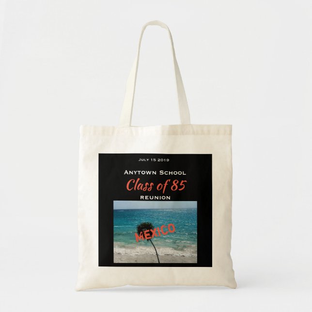 Tropical Ocean and Beach Any Name Reunion Tote Bag (Front)