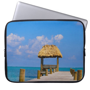 Tropical Ocean Beach Dock Laptop Sleeve