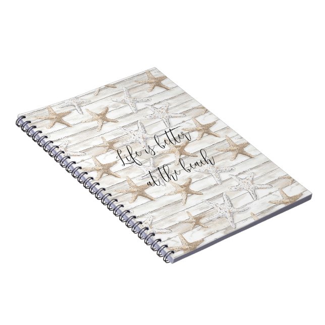 Tropical Ocean Beach Starfish  Notebook (Right Side)