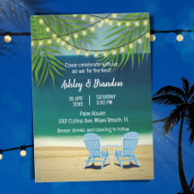 Tropical Ocean Beach Theme String Lights Wedding 