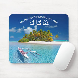 Tropical Ocean Beach Typography Mouse Pad