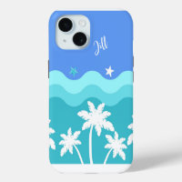 Tropical Ocean Breeze and Palm Trees iPhone Case
