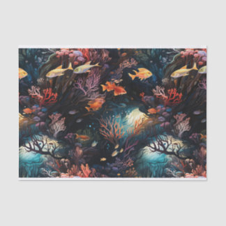 Tropical Ocean Fish and Coral Art No. 2 Tissue Paper