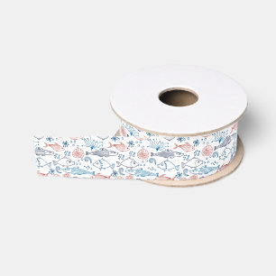 Tropical Ocean Fun Fish Underwater  Grosgrain Ribbon