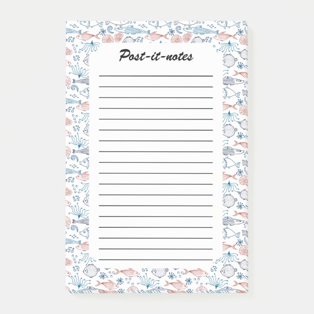 Tropical Ocean Fun Fish Underwater  Post-it Notes (Front)
