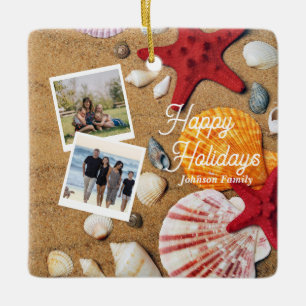 Tropical ocean nautical coastal summer vacation ceramic ornament