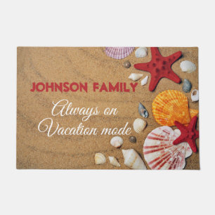Tropical ocean nautical coastal summer vacation doormat