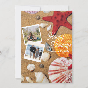 Tropical ocean nautical coastal summer vacation holiday card
