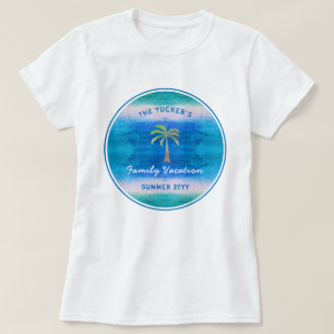 Tropical Ocean Palm Tree Summer Family Vacation T-Shirt