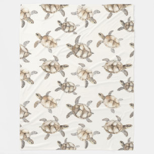 Tropical Ocean Sea Turtles Fleece Blanket