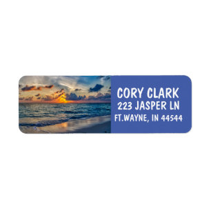 TROPICAL OCEAN SUNSET RETURN ADDRESS LABELS