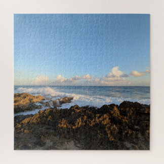 Tropical ocean view with Hawaiian lava rock photo Jigsaw Puzzle