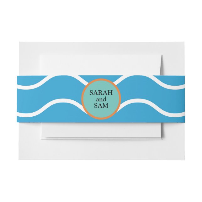 Tropical Ocean Wave Belly Band Invitation Belly Band (Front Example)