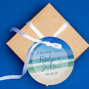 Tropical Ocean Waves Photography Beach Wedding Favour Tags