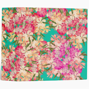Tropical Oleander Flowers Floral Avery Binder