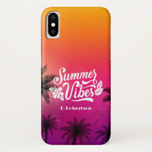 Tropical Ombre Beach Summer Night Custom Name Case-Mate iPhone Case