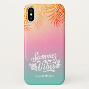 Tropical Ombre Sunrise Summer Vibes Custom Name  Case-Mate iPhone Case