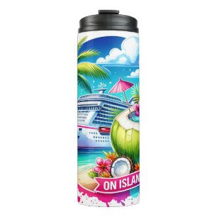 Tropical On Island Time Cruise Thermal Tumbler