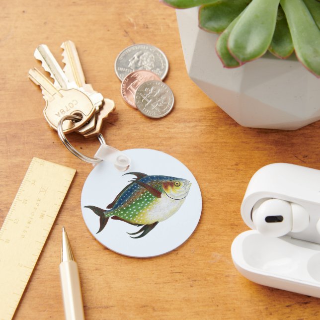 Tropical Opah Fish, Vintage Marine Aquatic Animal Keychain (Desk)