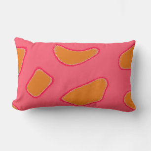 Tropical orange and red pink fantasy pattern lumbar pillow
