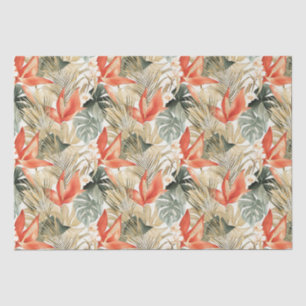 Tropical Orange Anthurium Floral Bridal Shower Tissue Paper