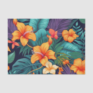 Tropical Orange Flowers Decoupage Paper