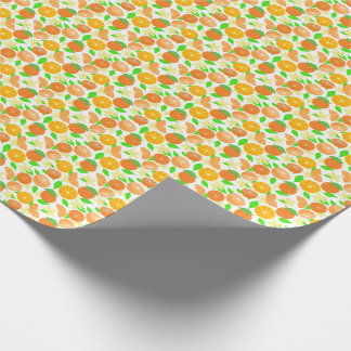 Tropical orange fruit pattern personalize wrapping paper