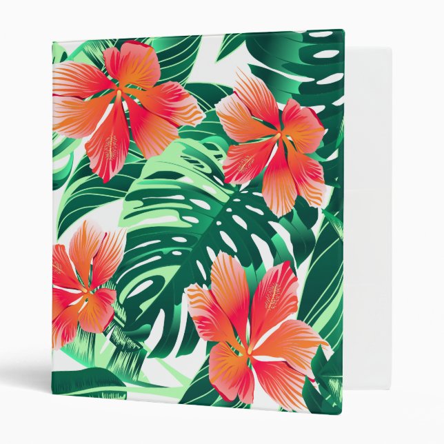 Tropical orange hibiscus binder (Front/Inside)