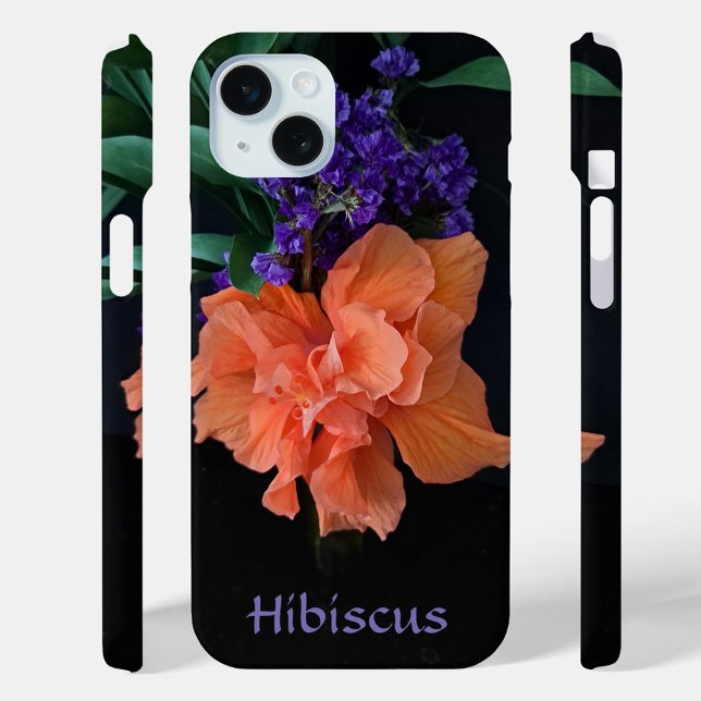 Tropical Orange Hibiscus Flower Customizable Black Case-Mate iPhone Case (Creator Uploaded)