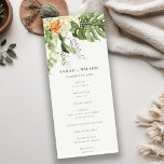 Tropical Orange Leafy Botanical Wedding Program<br><div class="desc">Tropical Orange Green Leafy Botanical Theme Collection.- it's an elegant script watercolor Illustration of tropical greenery bunch with bird of paradise floral, perfect for your tropical wedding & parties. It’s very easy to customize, with your personal details. If you need any other matching product or customization, kindly message via Zazzle....</div>