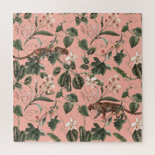 Tropical orchid, butterflies: exotic watercolor. jigsaw puzzle