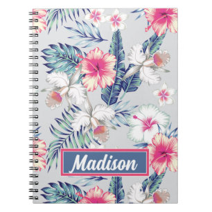 Tropical Orchid Floral Pattern Notebook