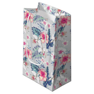 Tropical Orchid Floral Pattern Small Gift Bag
