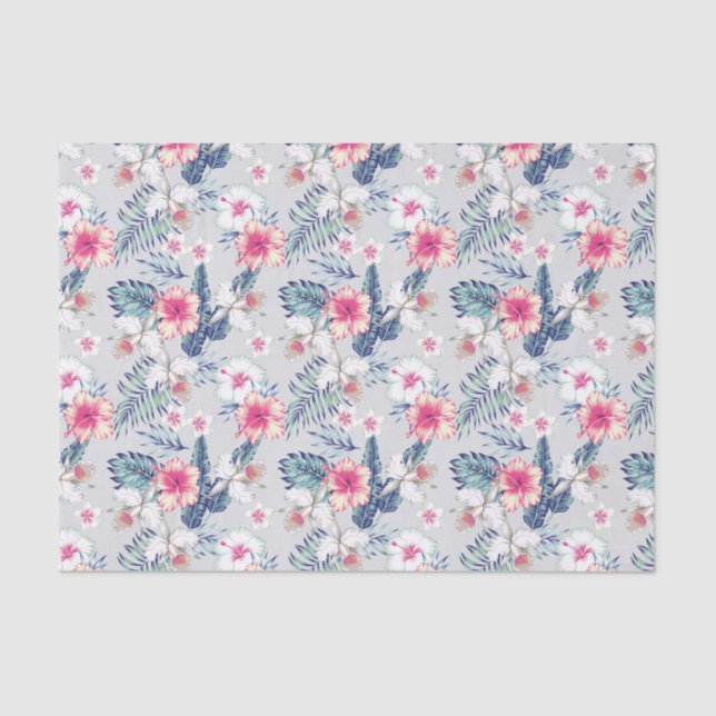 Tropical Orchid Floral Pattern Tissue Paper (Front)