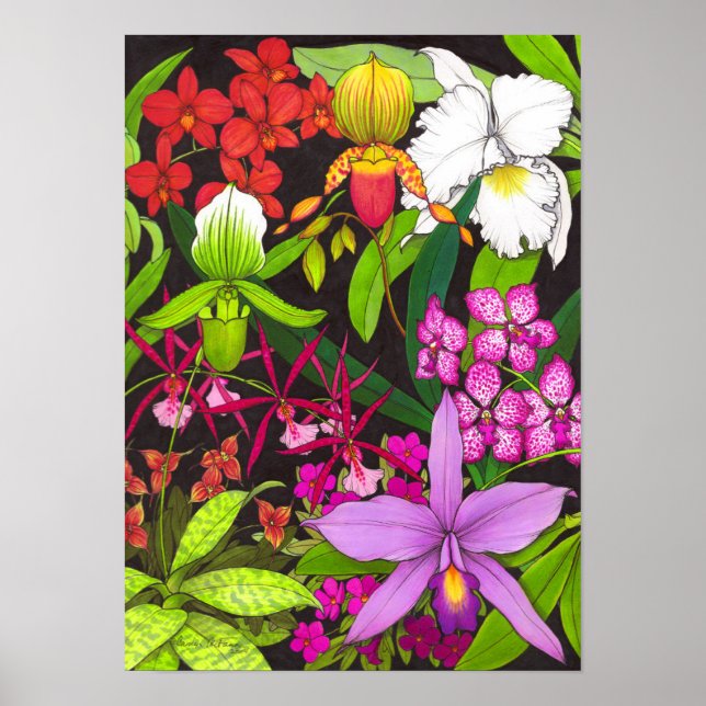 Tropical Orchid Garden Poster (Front)