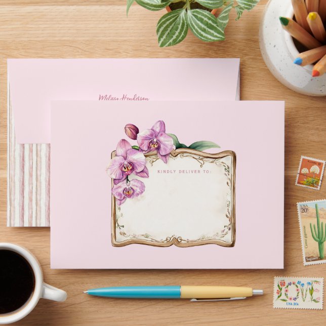 Tropical Orchid Spa Party Envelope (Desk)