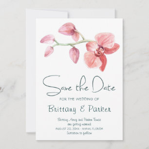 Tropical Orchid Wedding Save The Date