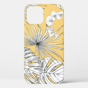 Tropical Orchids: Engraving Vintage Pattern iPhone 12 Case