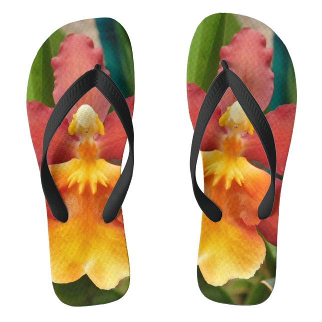 Tropical Orchids Flip Flops (Footbed)