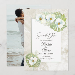 Tropical Orchids Wedding Save The Date