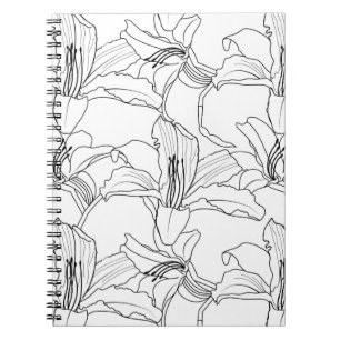 Tropical Outlines Floral Notebook